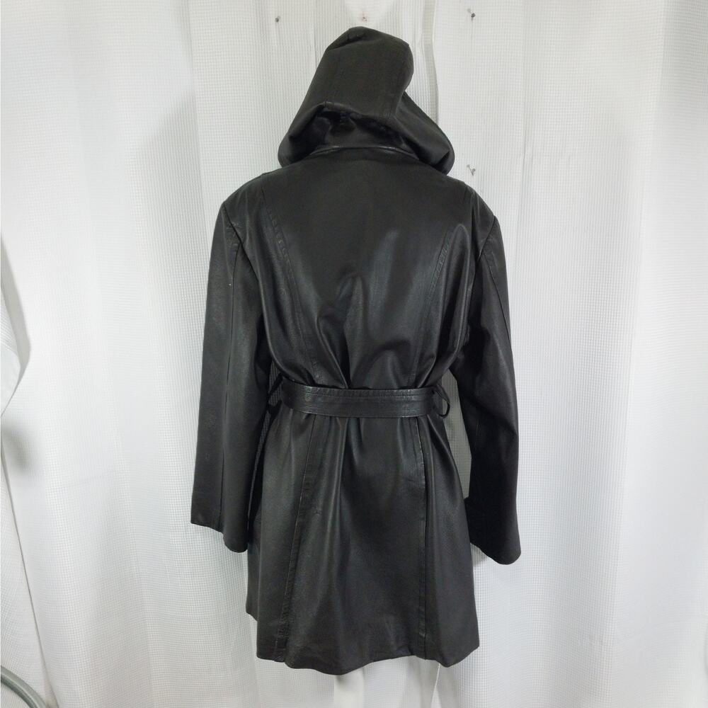 GIORGIO ST. ANGELO! DEEPEST ESPRESSO BROWN BELTED TIE WAIST JACKET, COAT! SZ XL - Picture 9 of 12